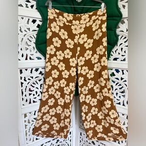 Waiwaolani tan/cream hau floral print pants. Size L. See photos.